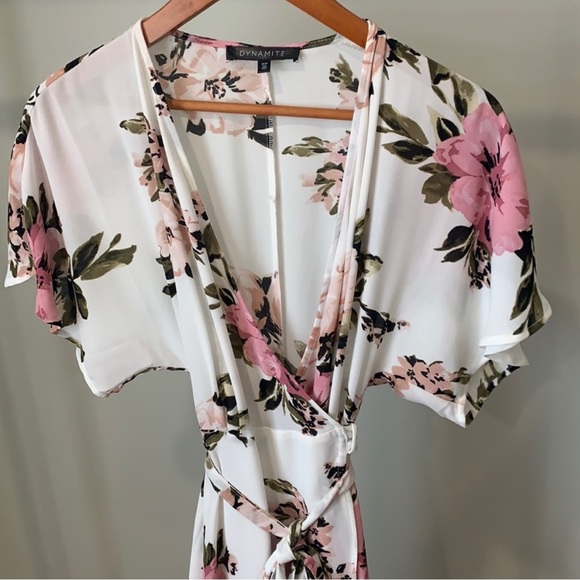 Floral Dynamite Wrap Tie Dress Midi - Picture 3 of 12